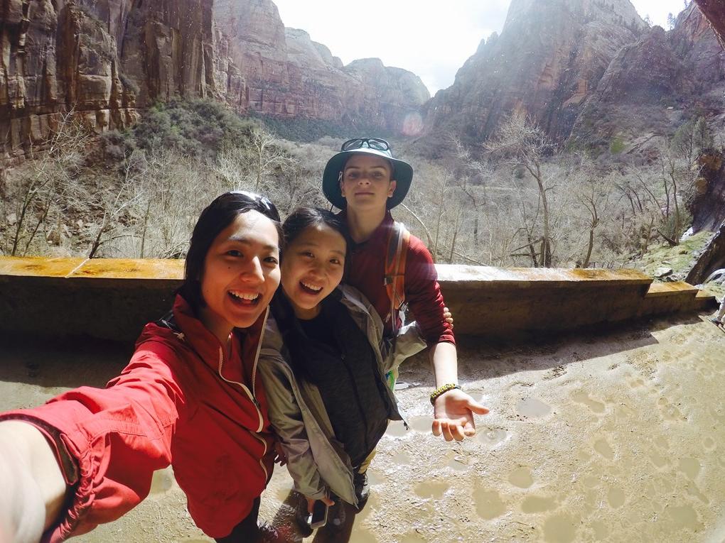 Phil H. '20, Krystal H. '17 and Jenny L. '16 snapped a selfie during a hike in Zion National Park.
